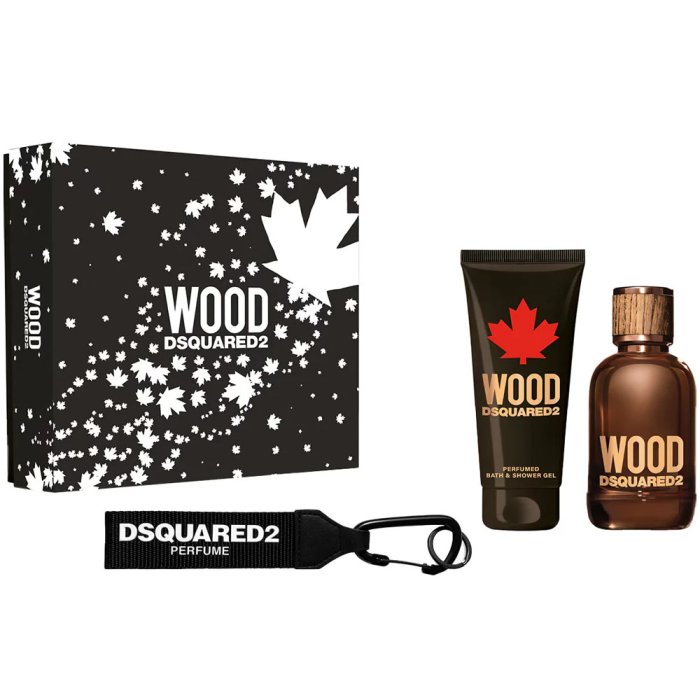 Dsquared2 Wood (M) Set Edt + B & Sg + Black Key Ring