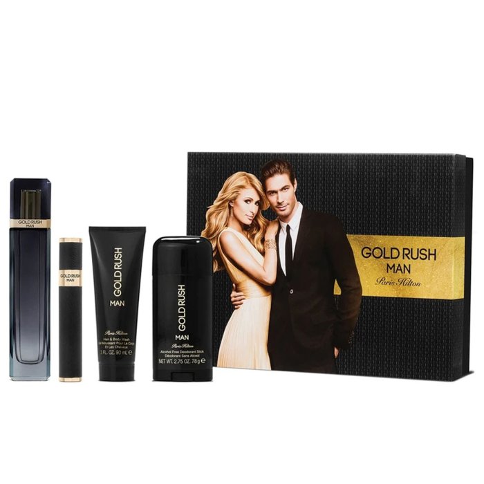 Paris Hilton Gold Rush Man (M) Set Edt + Edt + Hair & Bw + Deodorant Stick 78 G