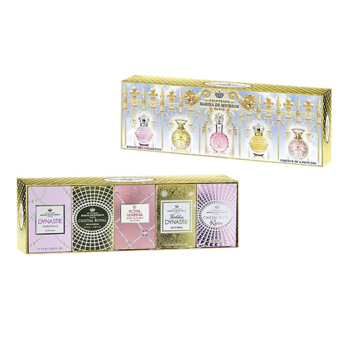Marina De Bourbon (W) Mini Set Edp 5 X 7. (Royal Rose + Royal Marina + Cris Royal + Golden Dyn + Dyn Mademois)