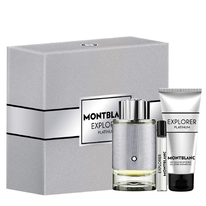 Mont Blanc Explorer Platinum (M) Set Edp + Edp 7. + All Over Shower Gel (New Pack)