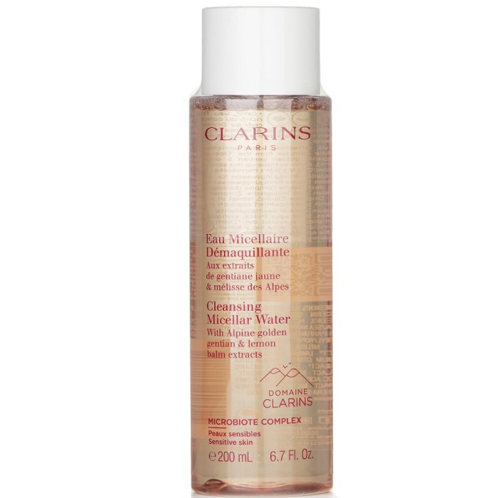 Clarins Cleansing Micellar Water With Alphine Golden Gentian & Lemon Balm Extracts (U) 200 Ml Face Cleanser