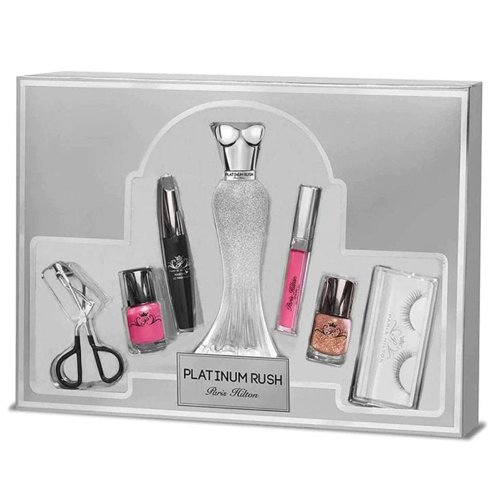 Paris Hilton Platinum Rush (W) Set Edp + Nail Polish 15 X 2 + Mascara + Lip Gloss 3. + Eye + Eyelash Curler