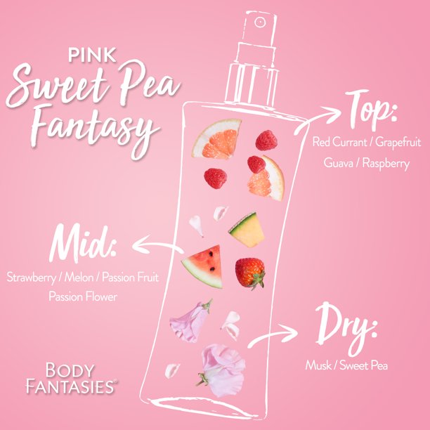 Body Fantasies Pink Sweet Pea Fantasy Body Mist 236ml