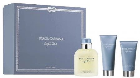 Dolce & Gabbana Light Blue Mens Gift Set 125ml Eau De Toilette E.D.T + 75ml After Shave + 50ml Shower Gel