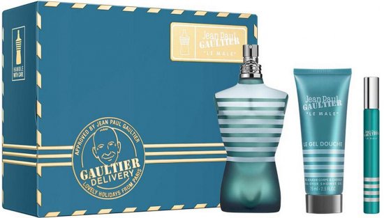 Jean Paul Gaultier Le Male Set Mens 125ml + 10ml Eau De Toilette E.D.T + 75ml Shower Gel