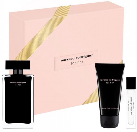 Narciso Rodriguez For Her Women Set 100ml + 10ml Eau De Toilette E.D.T + 50ml Body Lotion