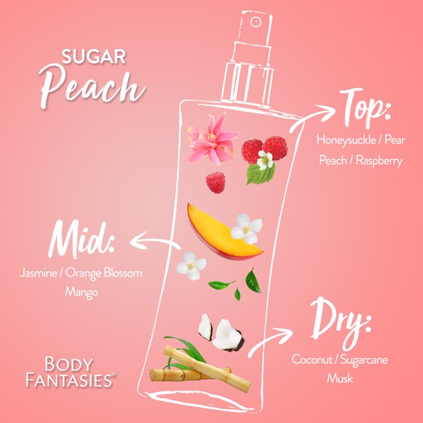 Body Fantasies Sugar Peach Body Mist 236ml