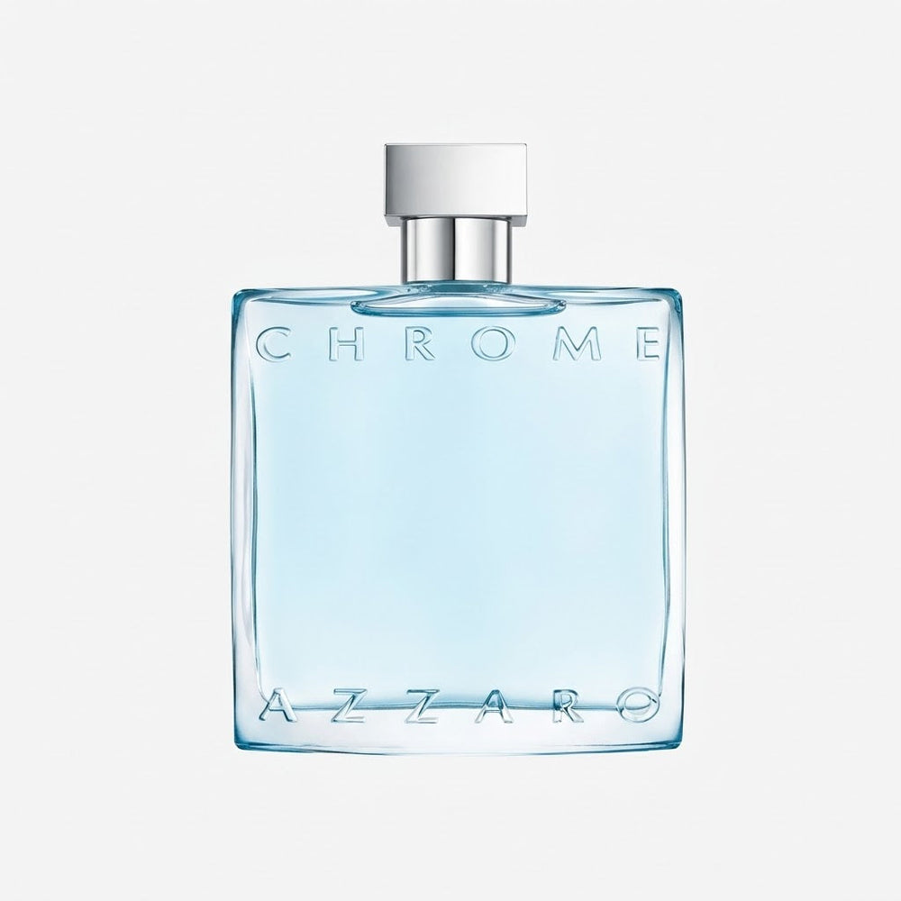 Azzaro Chrome perfume bottle on a white background