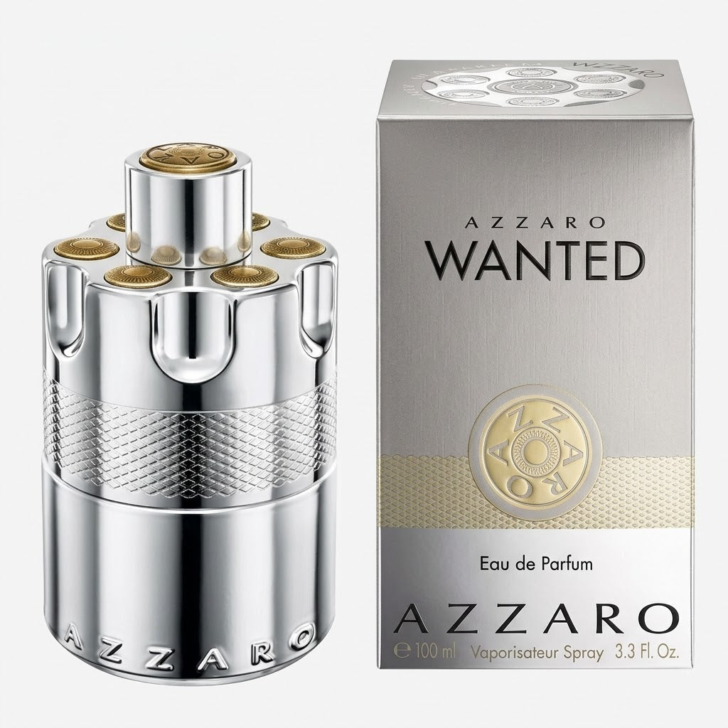 Azzaro Wanted Eau de Parfum bottle and packaging on a white background
