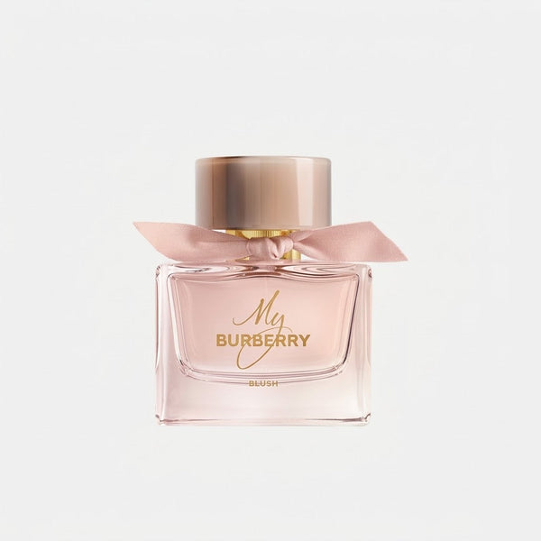 My Burberry Blush perfume bottle on a light gray background