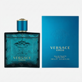 Versace Eros perfume bottle and packaging on a white background