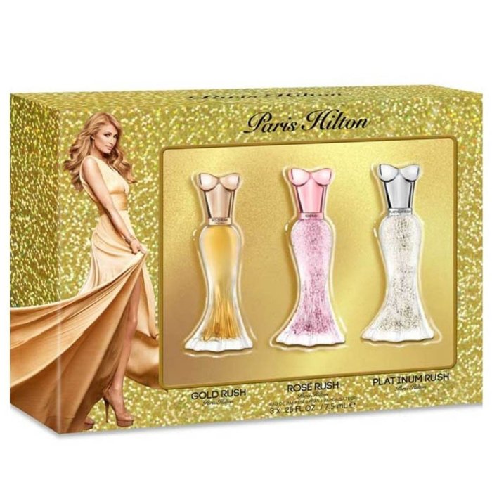 Paris Hilton (W) Mini Set Edp 3 X 7. (Gold Rush + Rose Rush + Platinum Rush)