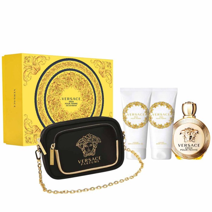 Versace Eros Pour Femme (W) Set Edp 100 Ml + Sg 100 Ml + Bl 100 Ml + Pouch Set