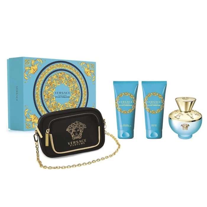 Versace Pour Femme Dylan Turquoise (W) Set Edt 100 Ml + Sg 100 Ml + Bg 100 Ml + Clutch Bag