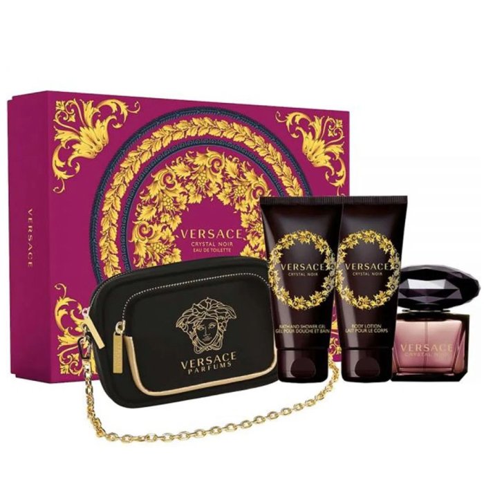 Versace Crystal Noir (W) Set Edt 90 Ml + Bl 100 Ml + Sg 100 Ml + Pouch