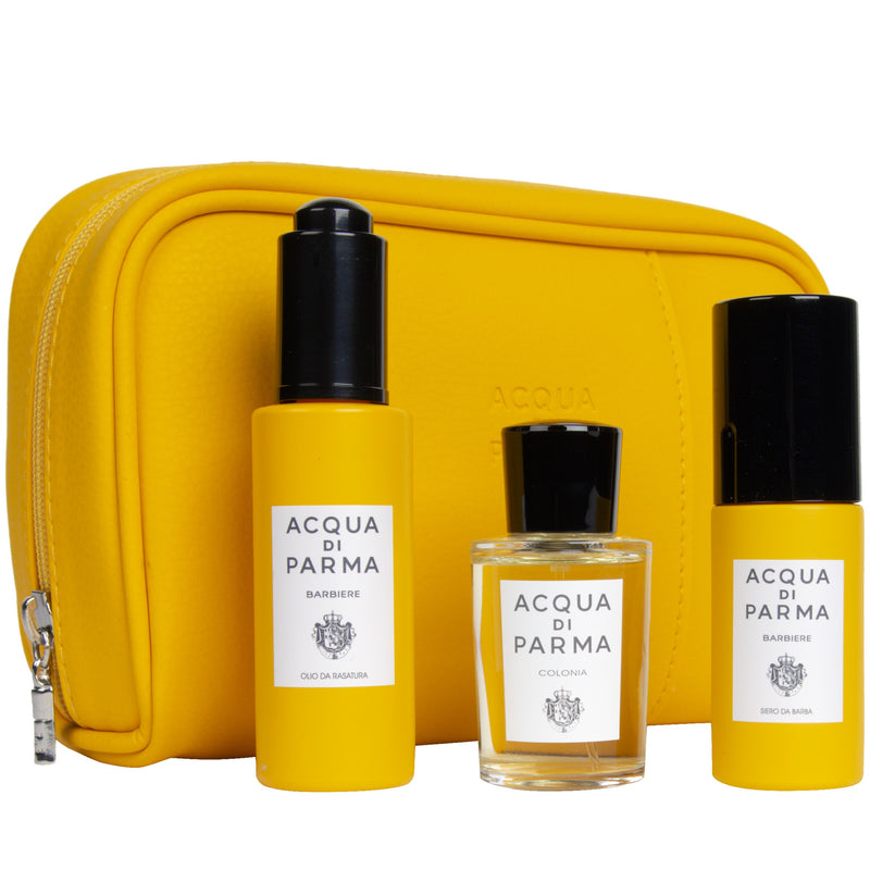 Acqua Di Parma Barbiere (M) Edc + Shaving Oil + Beard Serum + Trouse Pouch Grooming Kit