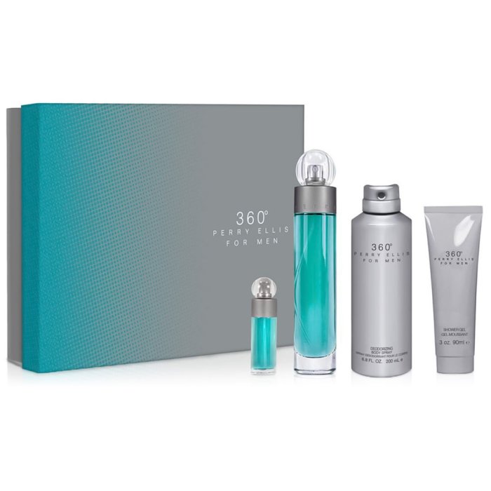 Perry Ellis 360° (M) Set Edt 100 Ml + Body Spray 200 Ml + Edt 7.5 Ml + Sg 90 Ml