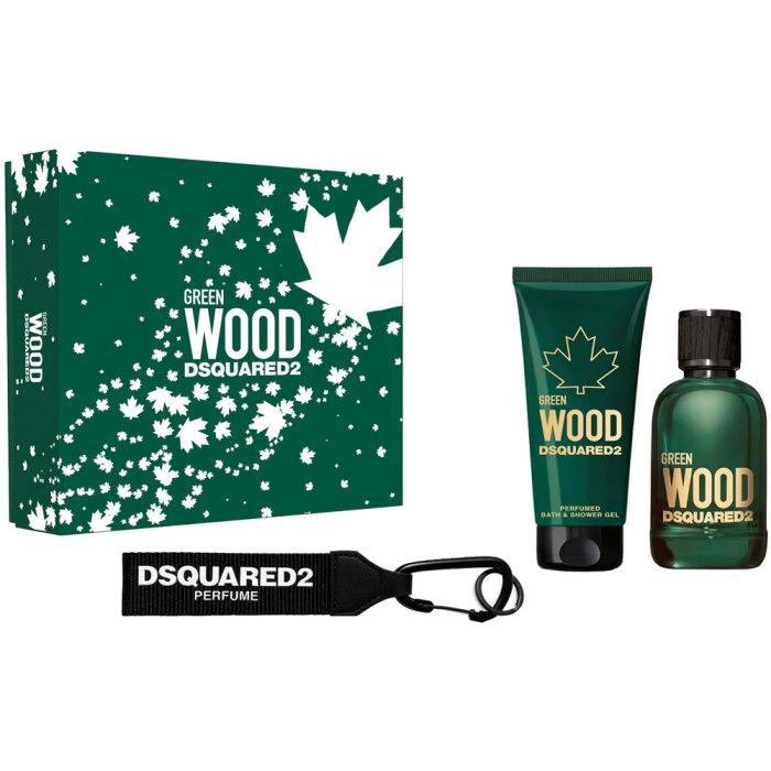 Dsquared2 Green Wood (M) Set Edt + B & Sg + Black Key Ring