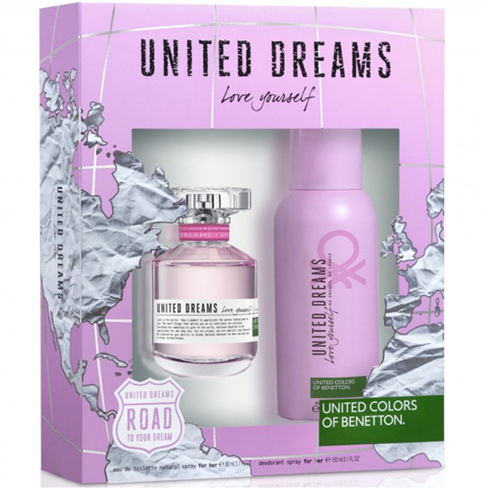 Benetton United Dreams Love Yourself (W) Set Edt + Body Spray