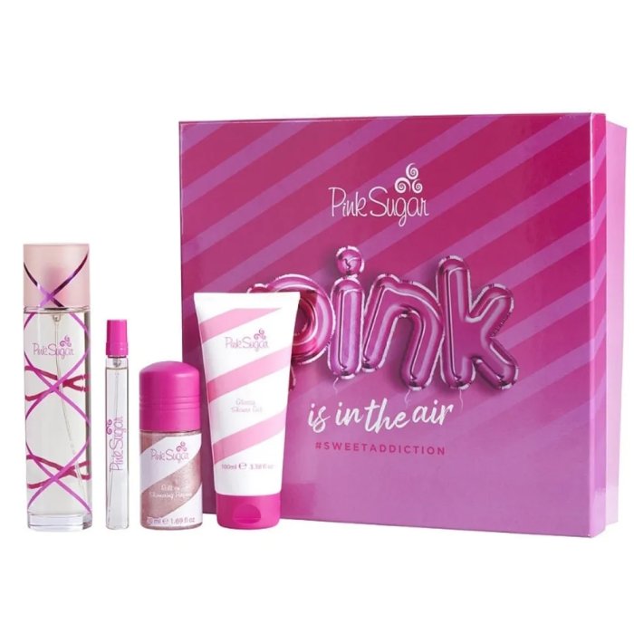 Aquolina Pink Sugar Pink Is In The Air (W) Set Edt 100 Ml + Shimmering Roll On 50 Ml + Edt 10 Ml + Sg 100 Ml