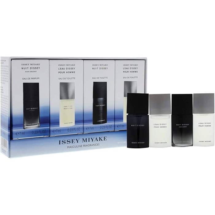 Issey Miyake (M) Mini Set (L'eau D'issey Pour Homme Edt 2 X + Nuit D'issey Edp + Nuit D'issey Edt