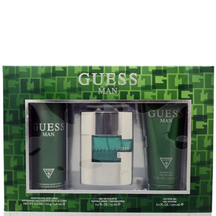 Guess Green (M) Set Edt + Sg + Body Spray (New Pack)