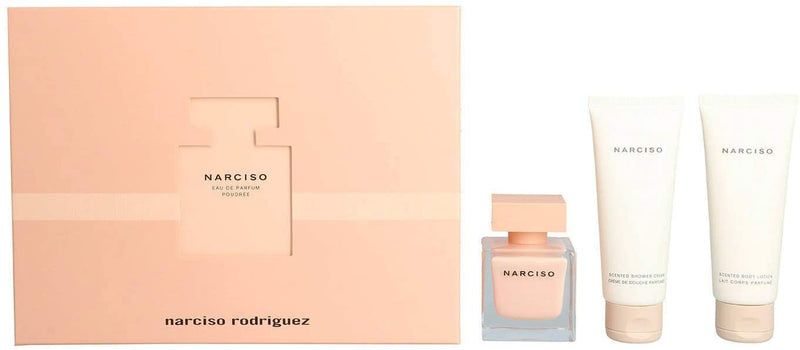 Narciso Rodriguez Poudree Set Women Eau De Parfum E.D.P + Body Lotion + Shower Gel
