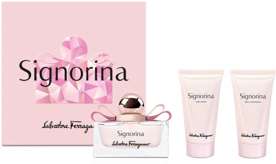 Salvatore Ferragamo Signorina Set Women Eau De Parfum E.D.P + Body Lotion + Shower Gel