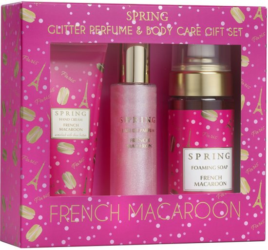 Spring French Macaroon Set Women Eau De Parfum E.D.P + Foaming Soap + Hand Cream